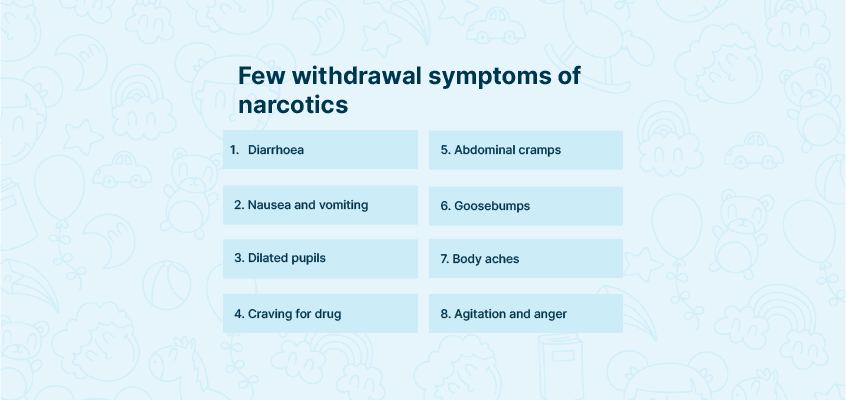 Withdrawal symptoms of narcotics 